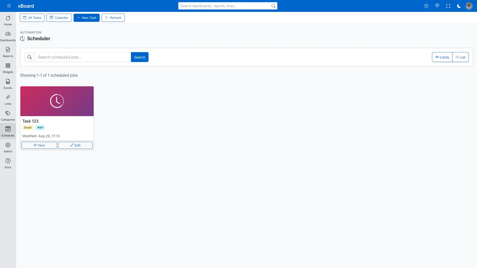 XBoard Scheduler